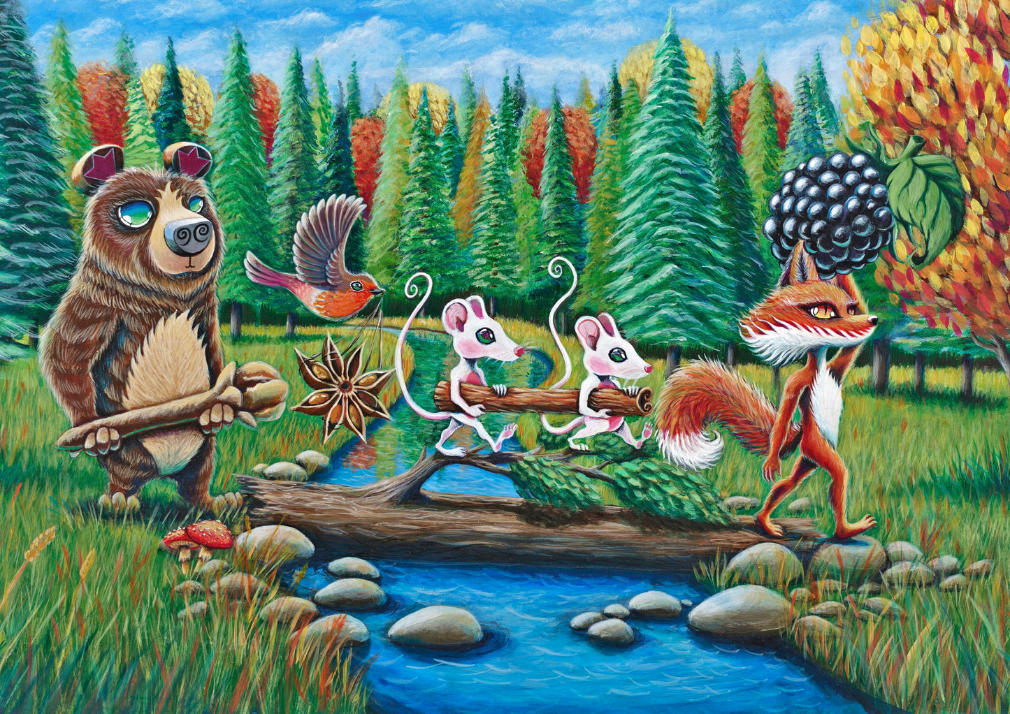 Foraging Friends - Art Print