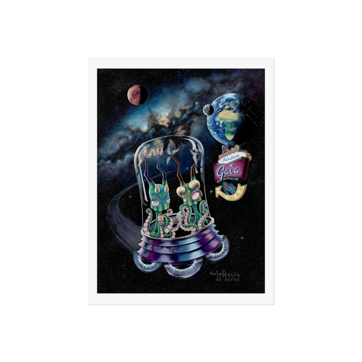 Aliens on Holiday - Poster - Manasses Art Studio - Manasses Art Studio